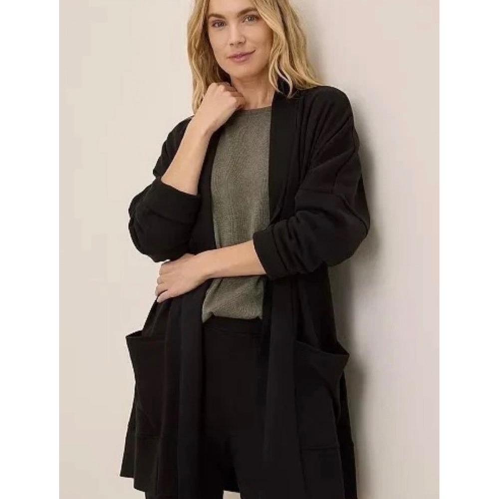 Pact Airplane Wrap Cardigan Womens XL Black Travel Casual Cozy Lounge